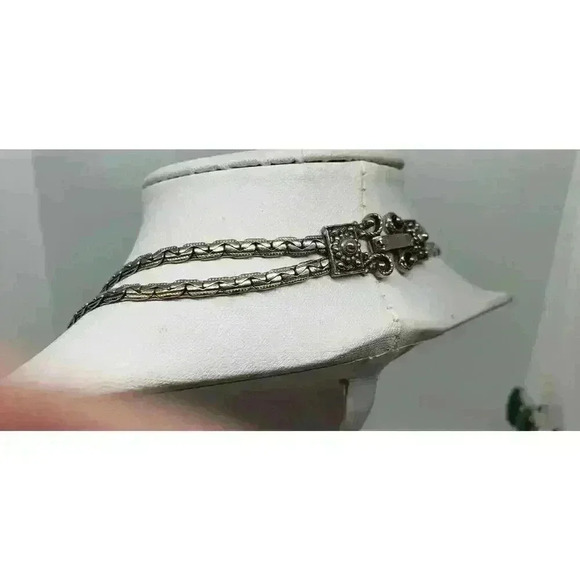 VTG Selro Selini unsigned Emerald Green Cabochon Necklace & Earrings Catalog Pc - Picture 7 of 16